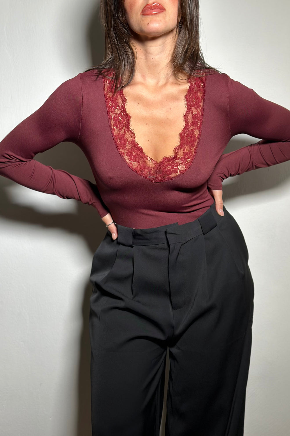 Maglia Lace bordeaux