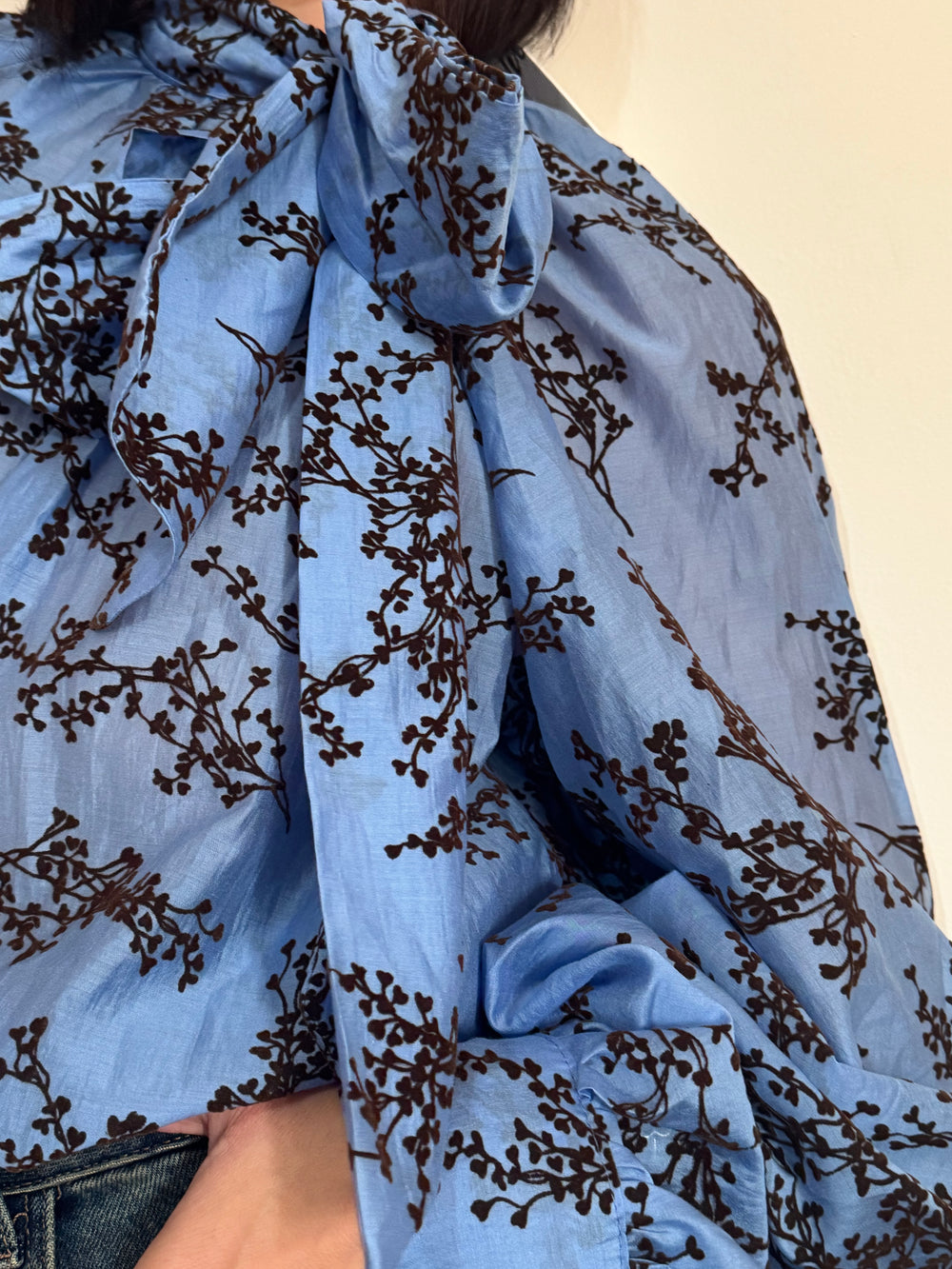 Blusa flowers azzurro