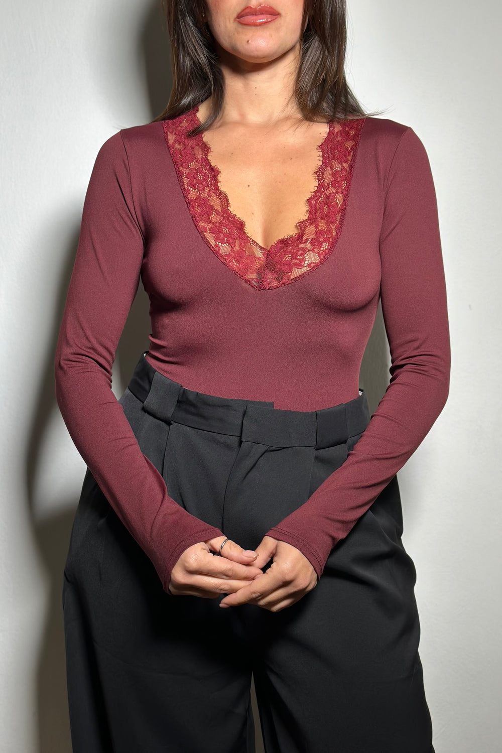 Maglia Lace bordeaux
