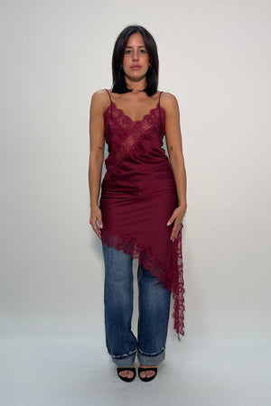 Abito Satin Bordeaux