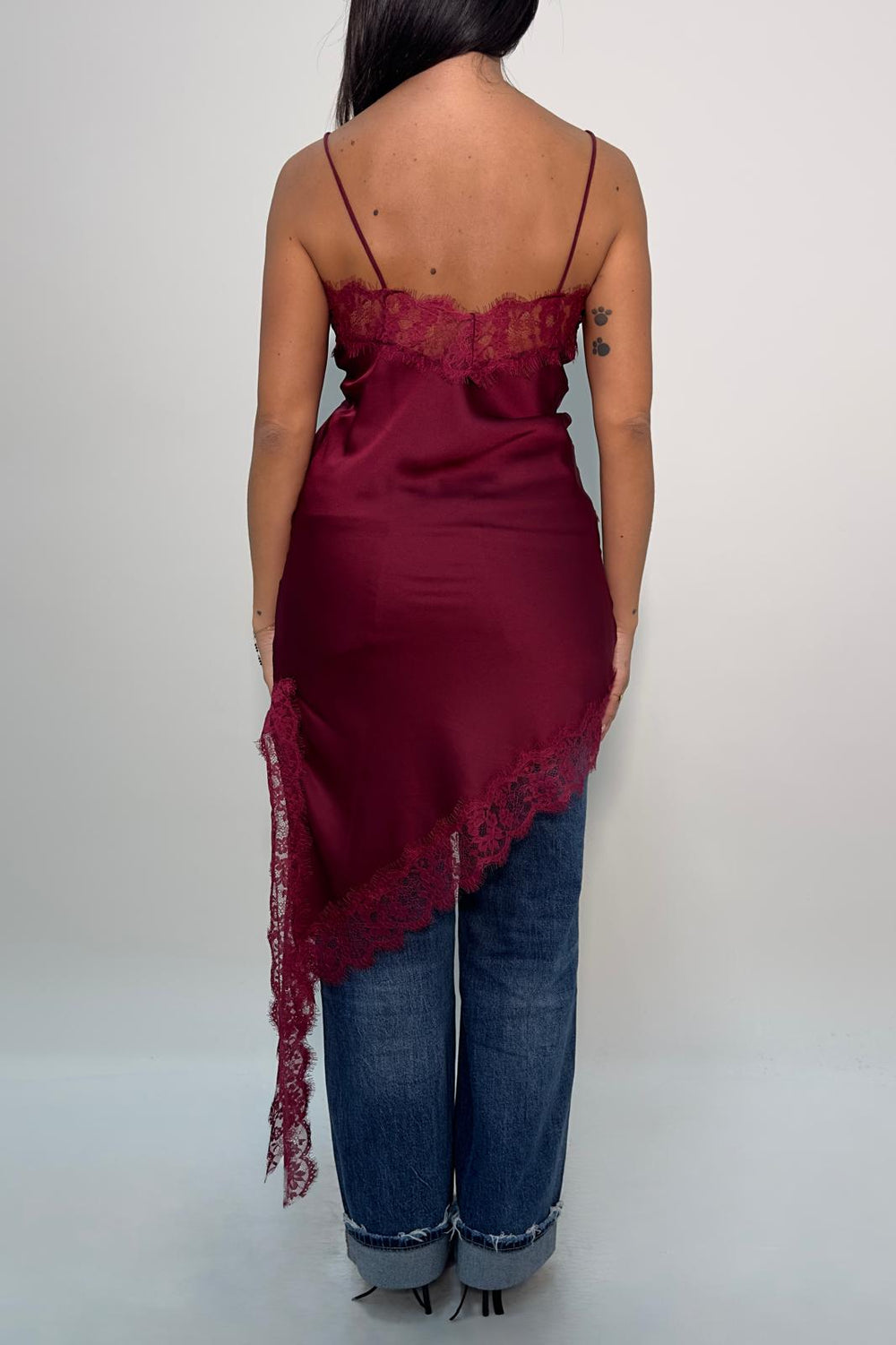 Abito Satin Bordeaux